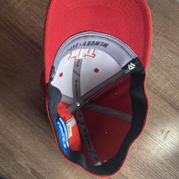 Men's Top of the World Crimson Indiana Hoosiers Red & White Fitted Hat - Picture 11 of 12